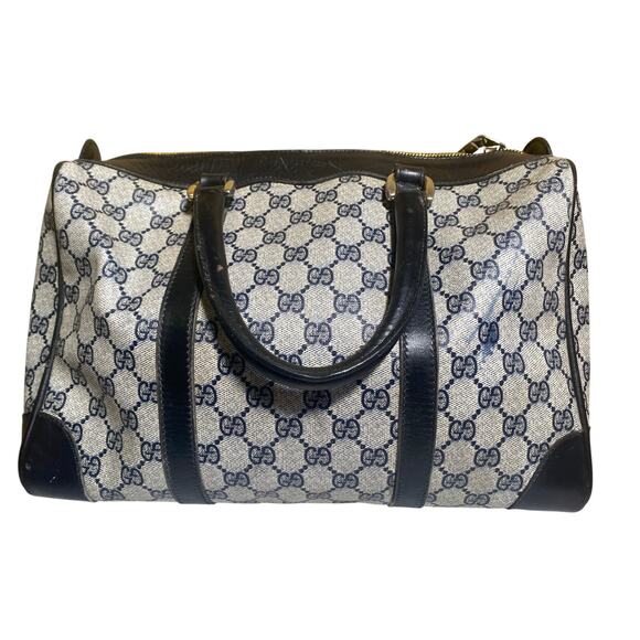 Beautiful Gucci Navy Boston Bag - Picture 2 of 14